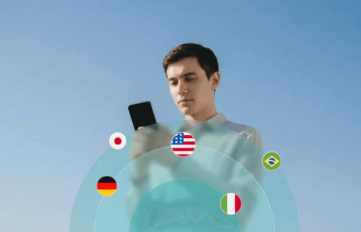 Multi-language communication with flags